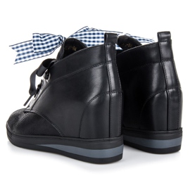 Vinceza Zapatillas negras con cinta negro 3