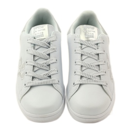 American Club Deportivas corazón americano con plantilla de piel blanco gris 4