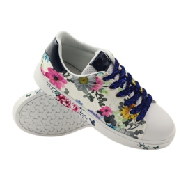 American Club Deportivas americanas florales con incrustaciones de piel azul marino rosado blanco 3 American Club Deportivas americanas florales con incrustaciones de piel azul marino rosado blanco 3