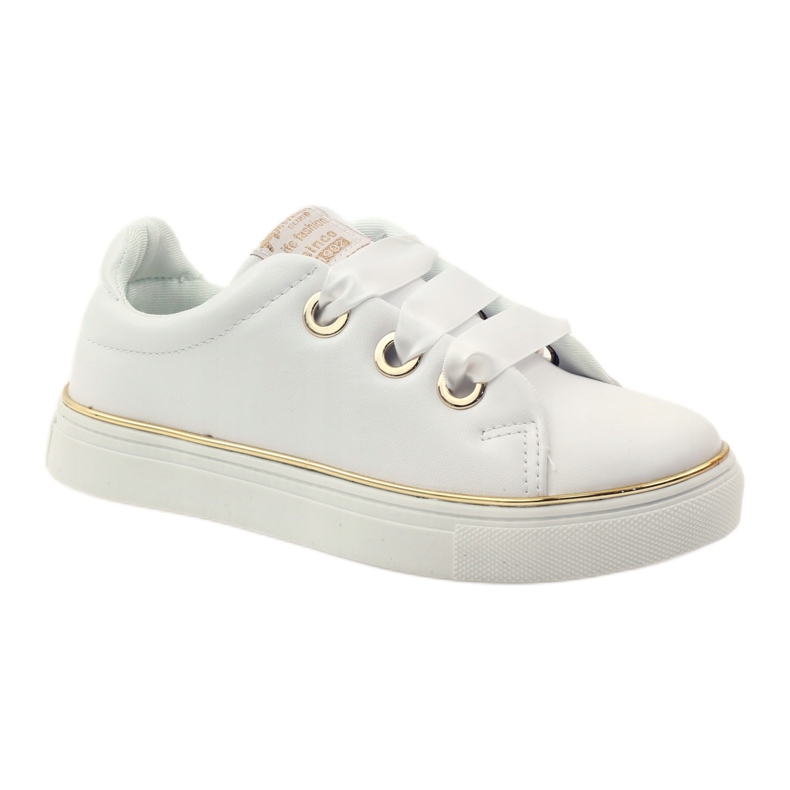 American Club Zapatillas de deporte de satén americano 17508 cordones ['oro blanco'] blanco 1