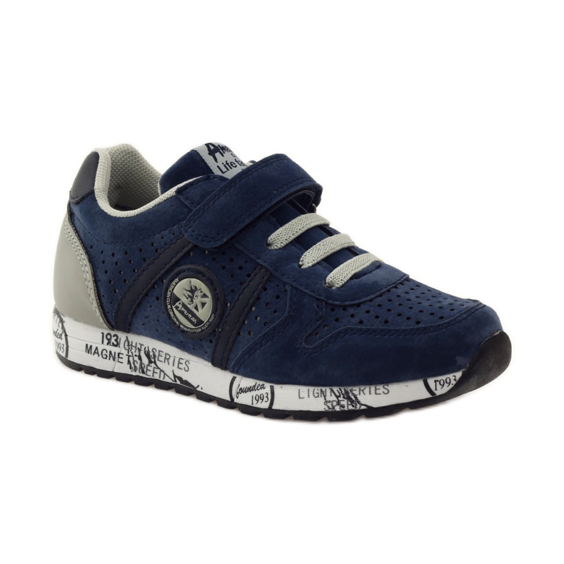 American Club Incrustación de cuero americano deportivo ADI azul marino gris 1 American Club Incrustación de cuero americano deportivo ADI azul marino gris 1