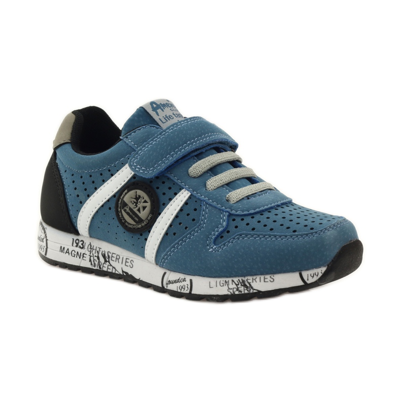 American Club Incrustación de cuero americano deportivo ADI gris azul negro blanco 1