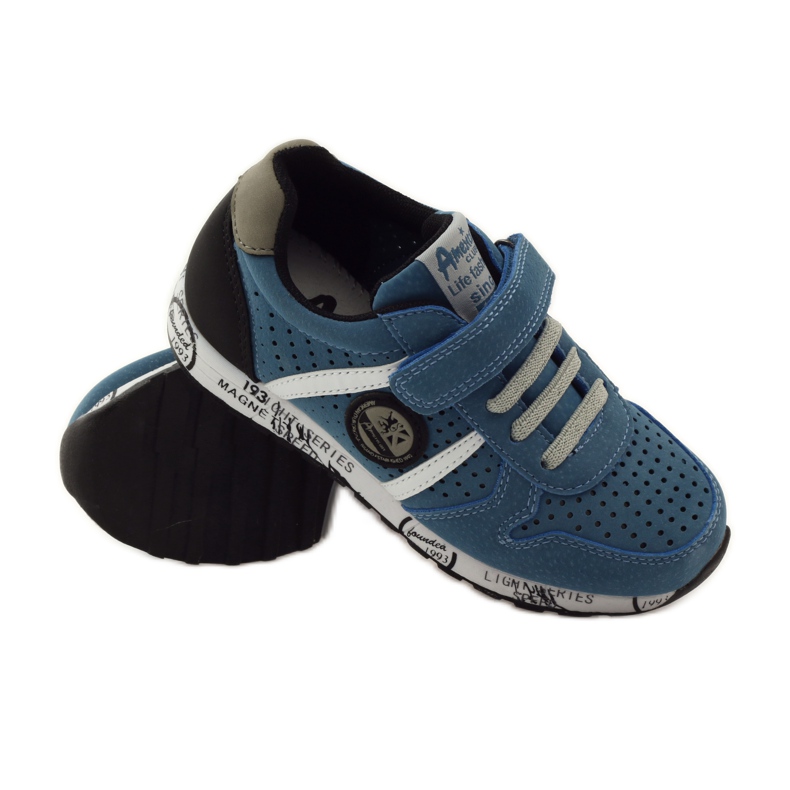 American Club Incrustación de cuero americano deportivo ADI gris azul negro blanco 3