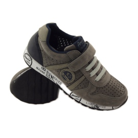 American Club Plantilla de cuero deportivo americano perforado azul marino gris 3