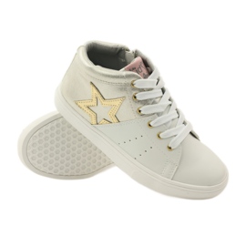 American Club Botines deportivos americanos con plantilla de piel amarillo blanco 3