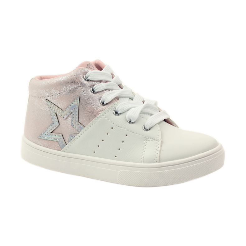 American Club Botines deportivos plantilla piel americana rosa gris blanco 1