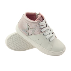 American Club Botines deportivos plantilla piel americana rosa gris blanco 3