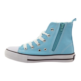 Tenis American Club con cordones blanco azul 2