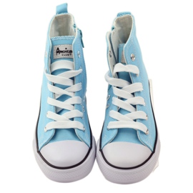 Tenis American Club con cordones blanco azul 4