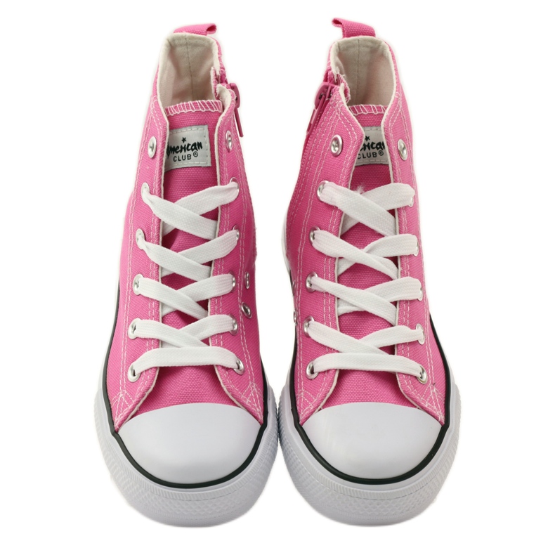 American Club Zapatillas deslizantes femeninas y cordones rosados 4