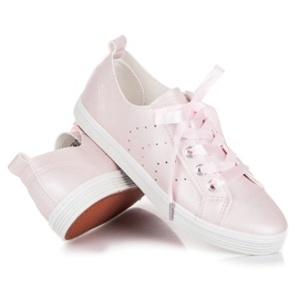 Mckeylor Zapatillas rosas atadas con una cinta rosado 3