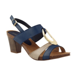 Sandalias Caprice mujer piel 28307 marrón amarillo azul marino 1