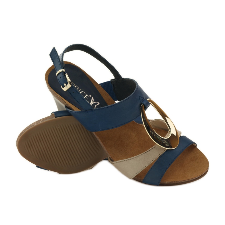 Sandalias Caprice mujer piel 28307 marrón amarillo azul marino 3