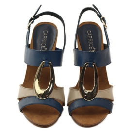 Sandalias Caprice mujer piel 28307 marrón amarillo azul marino 4
