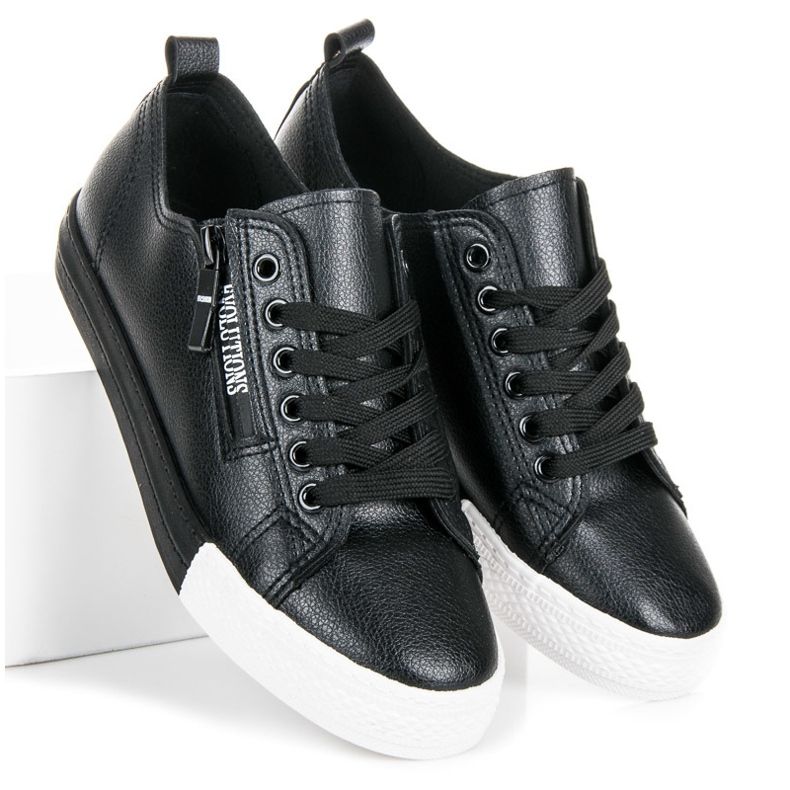 Zapatillas en la plataforma negro 1