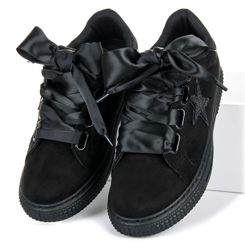 Zapatillas de ante con estilo negro 1