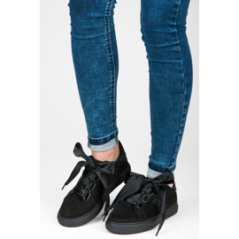 Zapatillas de ante con estilo negro 4