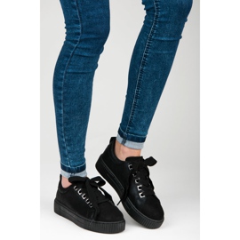 Sport Zapatillas En La Plataforma Con Encuadernación negro 5