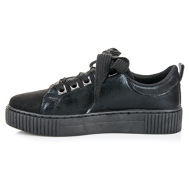 Sport Zapatillas En La Plataforma Con Encuadernación negro 1