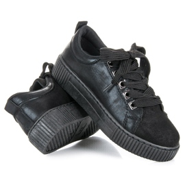 Sport Zapatillas En La Plataforma Con Encuadernación negro 2