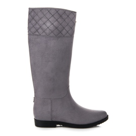 Botas de agua altas de ante gris 4