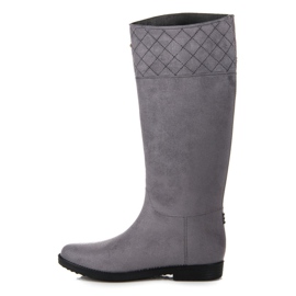 Botas de agua altas de ante gris 1