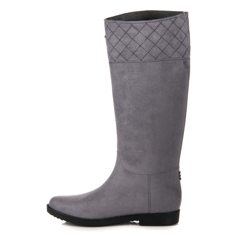 Botas de agua altas de ante gris 1 Botas de agua altas de ante gris 1