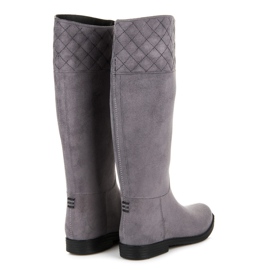Botas de agua altas de ante gris 2