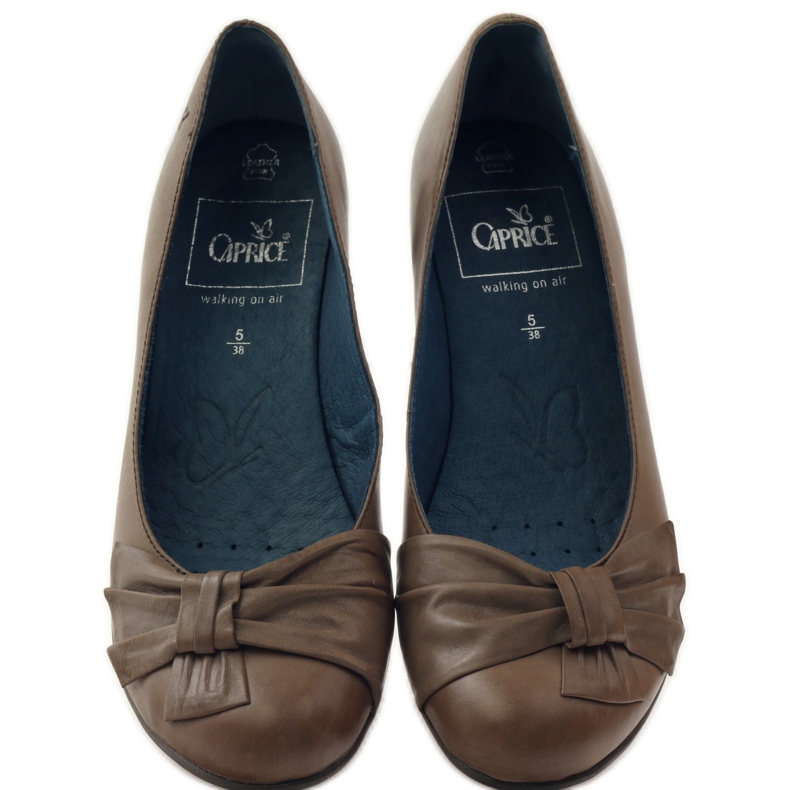 Zapatos de salón de mujer con lazo Caprice 22307 marrón multicolor 4