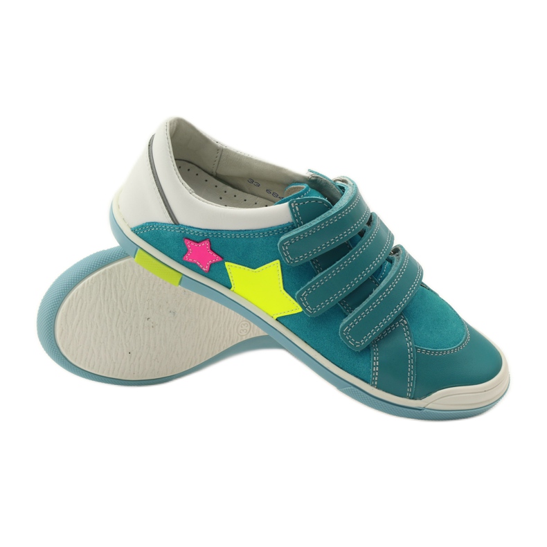 Zapatos niña con velcro Bartek rosa amarillo azul blanco 3