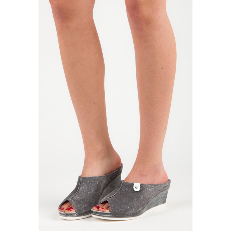 Vinceza Pantuflas Cuña Grises 1