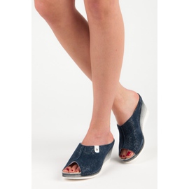 Vinceza Zapatillas cuña azul 1