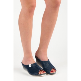Vinceza Zapatillas cuña azul 6
