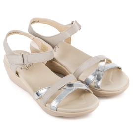 Kylie sandalias con velcro gris 5