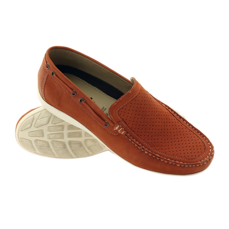 Zapatos hombre mocasines Caprice 14650 marrón naranja 3