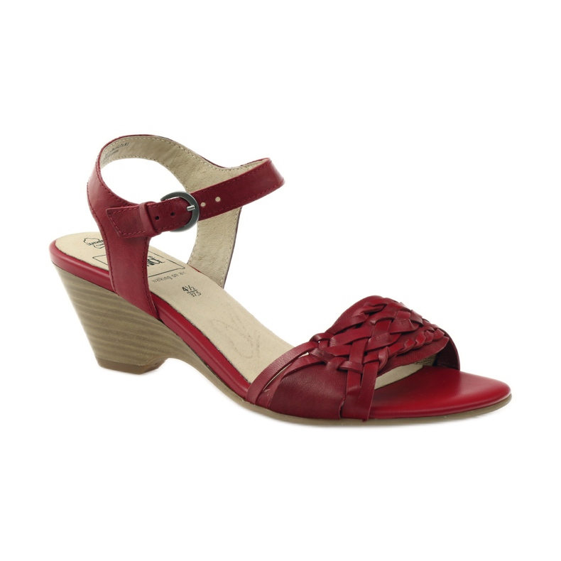 Sandalias rojas con cuña Caprice 28303 rojo 1