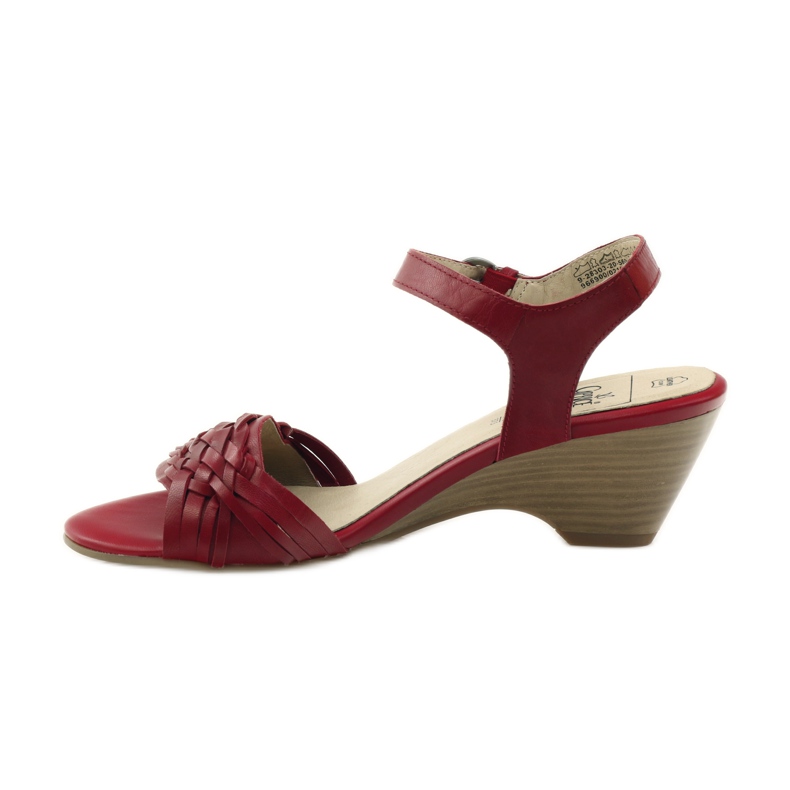 Sandalias rojas con cuña Caprice 28303 rojo 2
