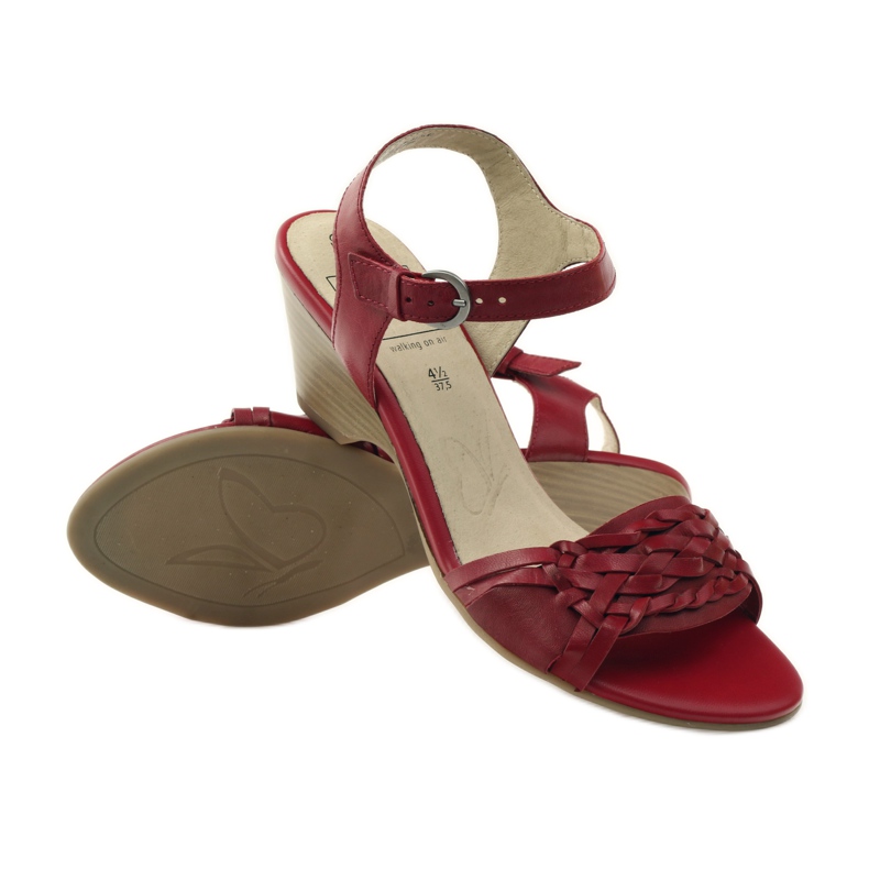 Sandalias rojas con cuña Caprice 28303 rojo 3