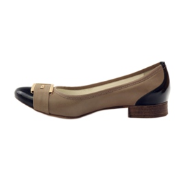 Neścior Zapatos de salón con hebilla beige amarillo marrón negro 2