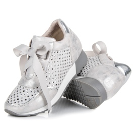 Kylie Zapatillas deportivas atadas a la moda gris 4