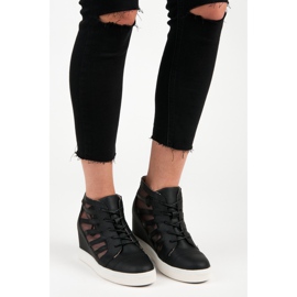 Kylie Deportivas cuña negras negro 1
