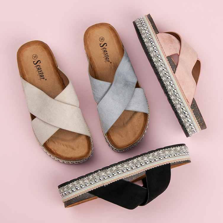 Seastar Zapatillas de ante en la plataforma negro 1