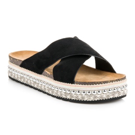 Seastar Zapatillas de ante en la plataforma negro 6