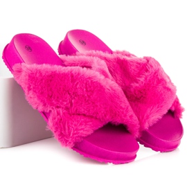 Zapatillas de piel con estilo rosa 2