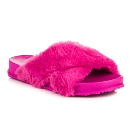 Zapatillas de piel con estilo rosado 3