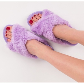 Zapatillas de piel con estilo violeta 1