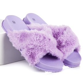 Zapatillas de piel con estilo violeta 5