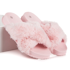 Zapatillas de piel con estilo rosado 3