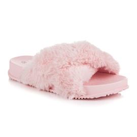Zapatillas de piel con estilo rosado 4