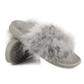 Zapatillas con pelo gris 7